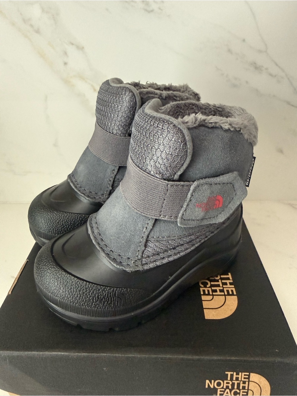 The North Face Kids' Gray Faux-Fur Snow Boots Waterproof